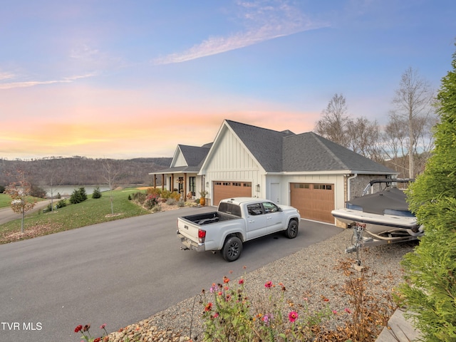 view of front of home with a garage