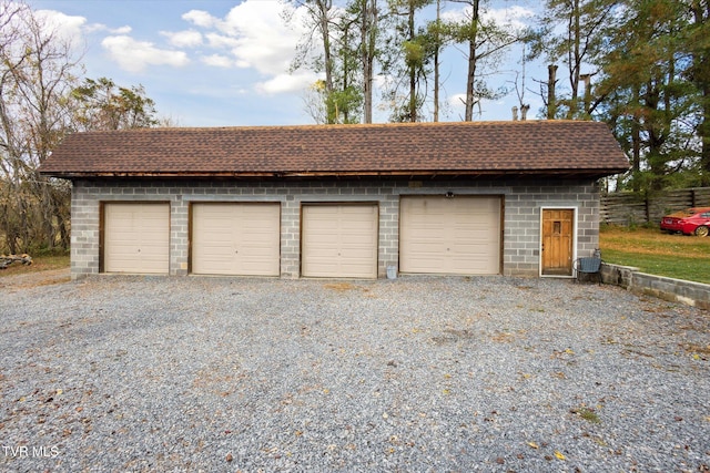 view of garage