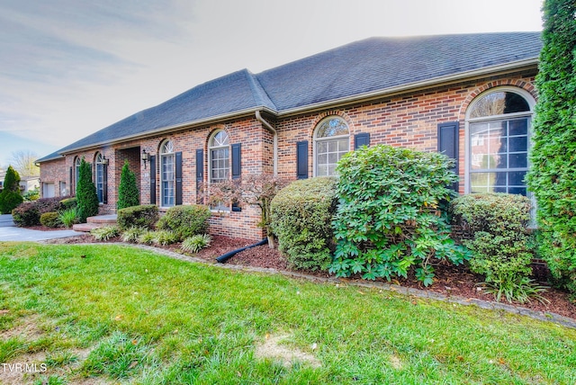 view of front of house featuring a front lawn