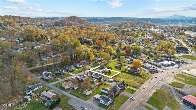 bird's eye view featuring a mountain view