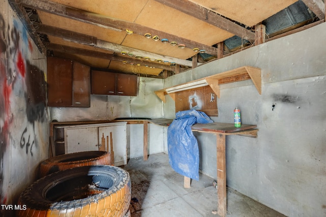 interior space featuring concrete floors