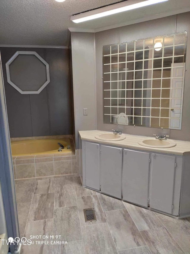 11511 Meade Fork Rd, Pound, VA 24279 - bathroom with a textured ceiling and double vanity