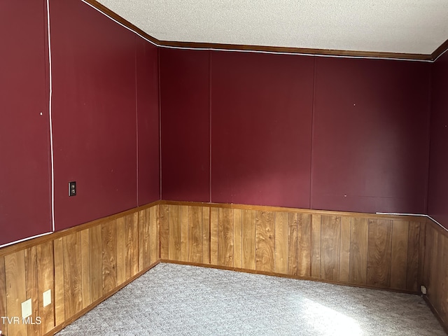 11511 Meade Fork Rd, Pound, VA 24279 - spare room featuring carpet floors, wooden walls, a textured ceiling, and elevator