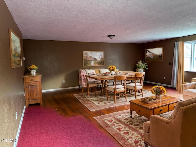 11511 Meade Fork Rd, Pound, VA 24279 - dining room featuring a textured ceiling, wood finished floors, and a textured wall