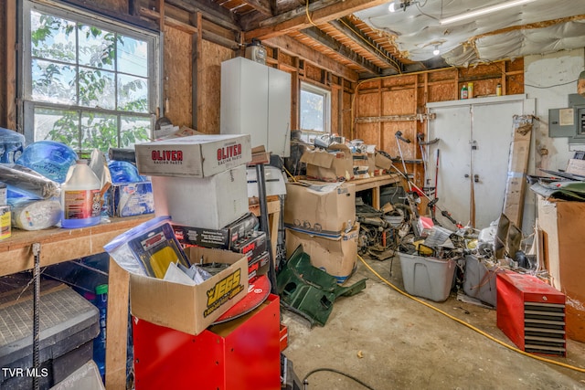 storage room featuring electric panel