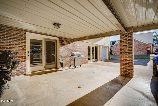 view of patio with a grill