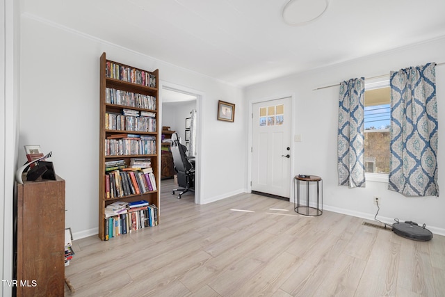 foyer entrance featuring light hardwood / wood-style flooring