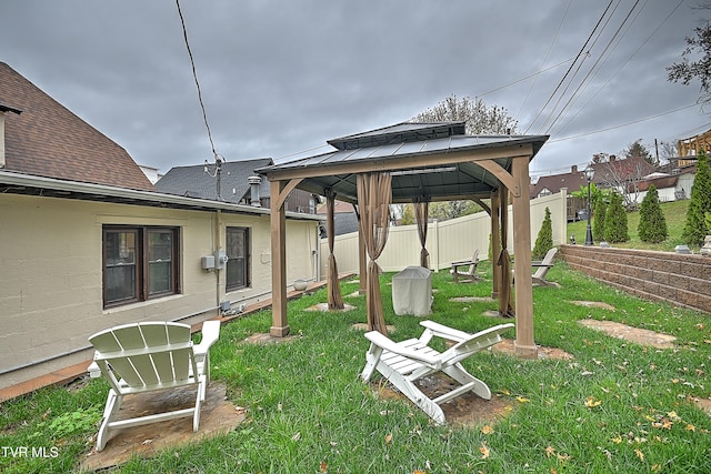 view of yard featuring a gazebo