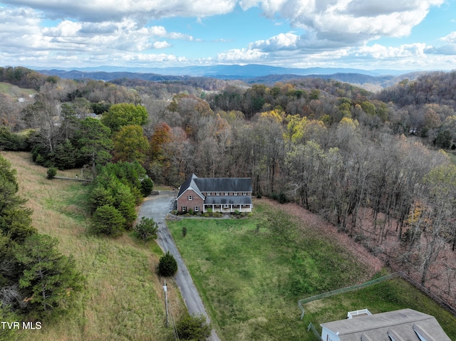 bird's eye view featuring a mountain view