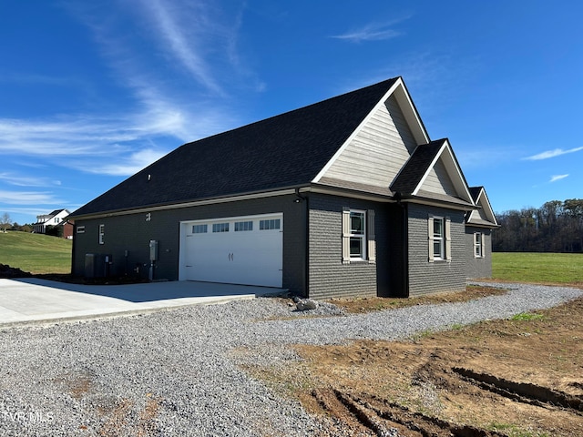 view of property exterior with a garage