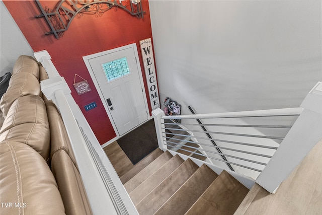 entryway featuring hardwood / wood-style flooring