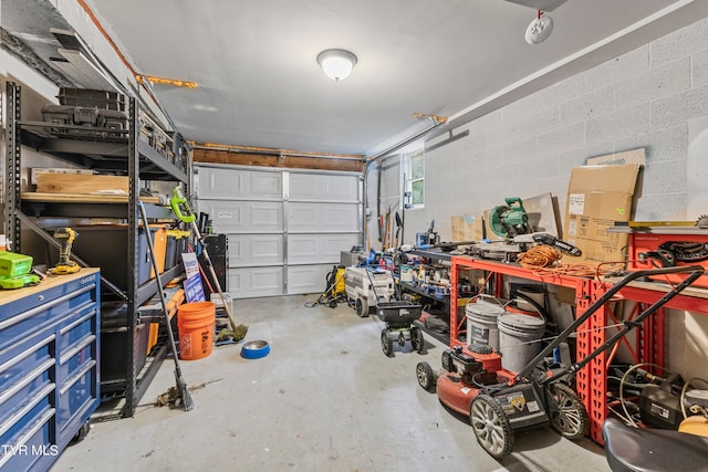 view of garage