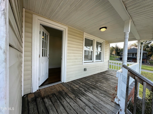 deck with a porch