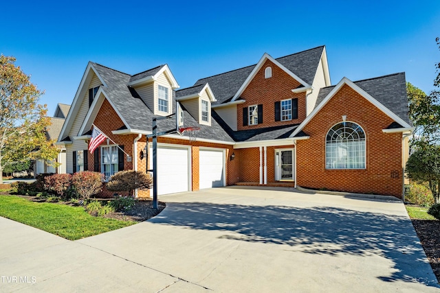 view of front of home with a garage