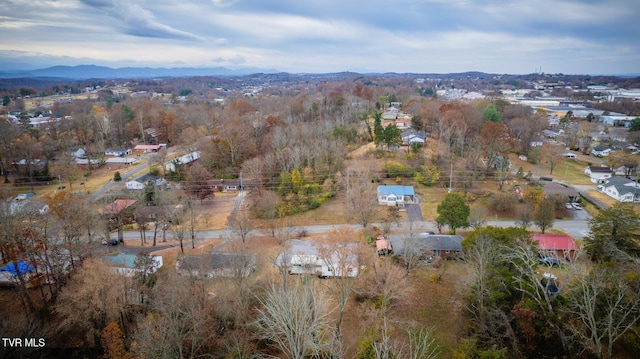 bird's eye view featuring a mountain view