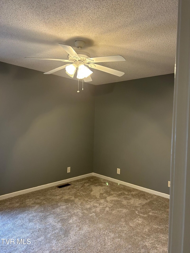152 Gray Station Rd Unit 18, Gray, TN 37615 - empty room featuring a textured ceiling, ceiling fan, and carpet flooring