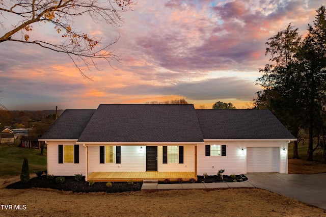 view of front of house with a garage