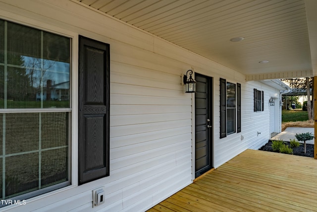 wooden deck with a porch