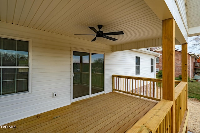 deck with ceiling fan