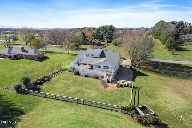 bird's eye view featuring a rural view