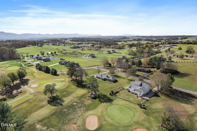 drone / aerial view featuring a mountain view