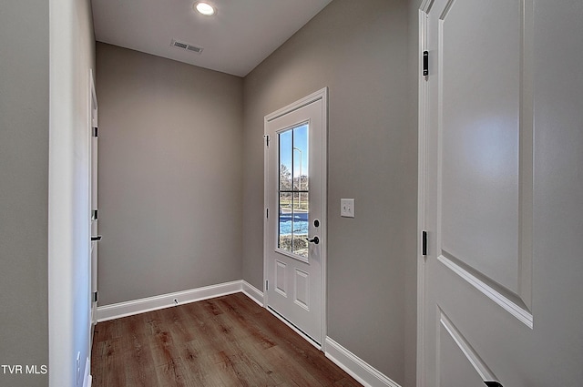 entryway with light hardwood / wood-style flooring