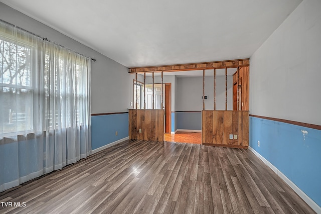 empty room featuring wood-type flooring