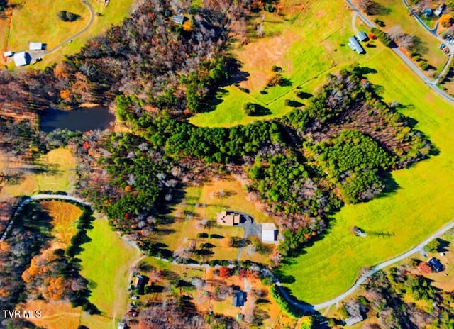 aerial view with a rural view