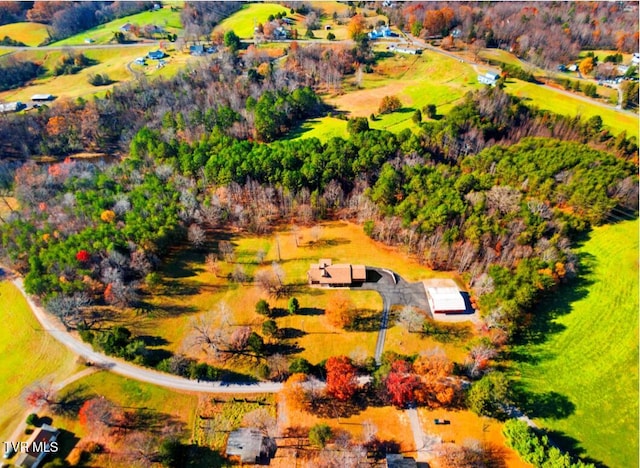 bird's eye view featuring a rural view