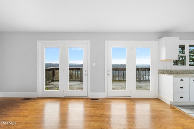 entryway featuring light hardwood / wood-style floors and a wealth of natural light