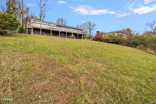 view of yard featuring a deck