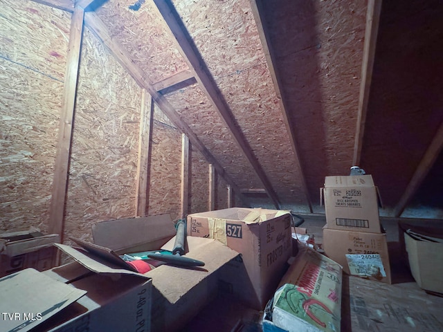 view of unfinished attic