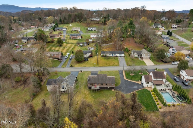 aerial view featuring a mountain view