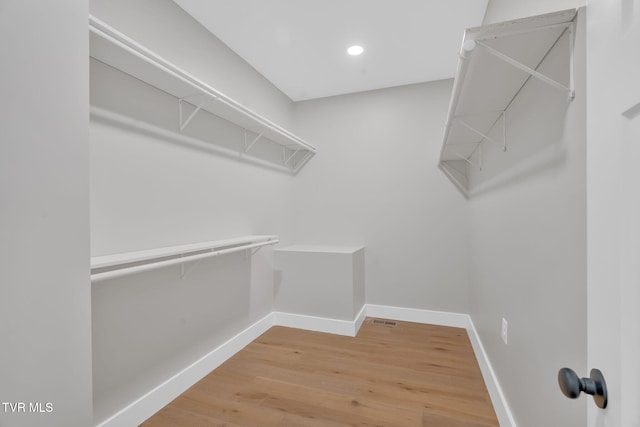 spacious closet with wood-type flooring