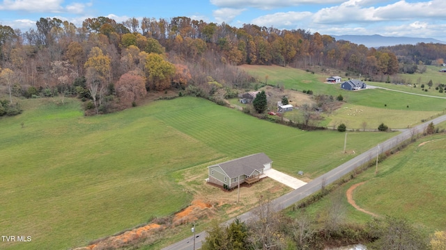 bird's eye view with a rural view