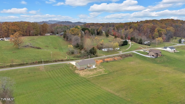 aerial view featuring a rural view