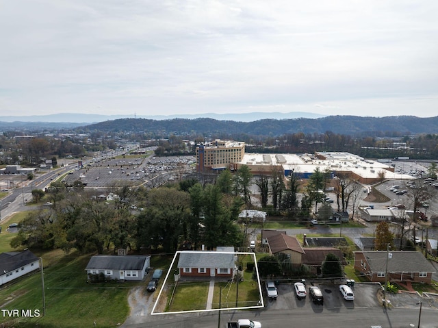 aerial view with a mountain view