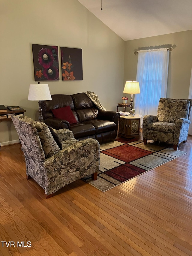 living room with hardwood / wood-style floors