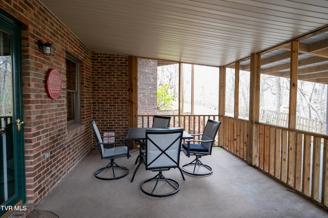 view of unfurnished sunroom