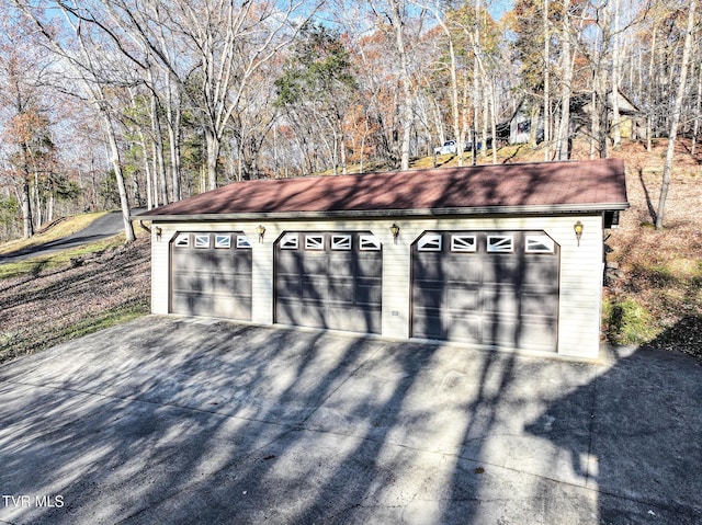 view of garage