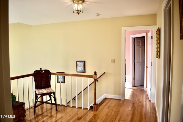 hallway with light wood-type flooring