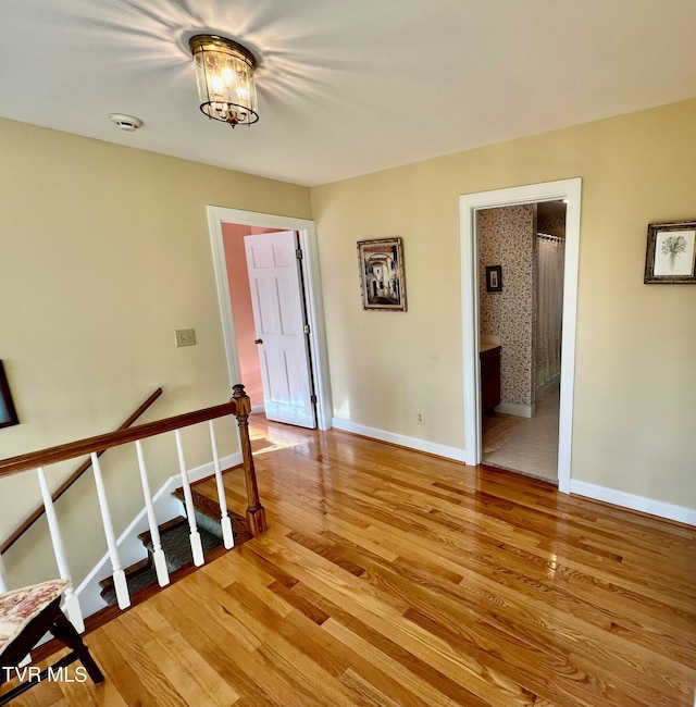 unfurnished room featuring light wood-type flooring