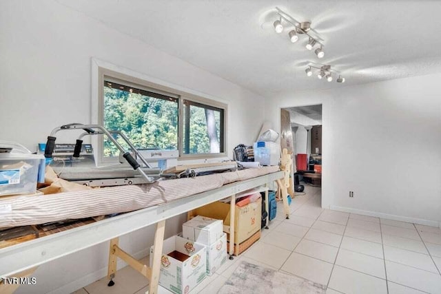 kitchen featuring light tile patterned flooring