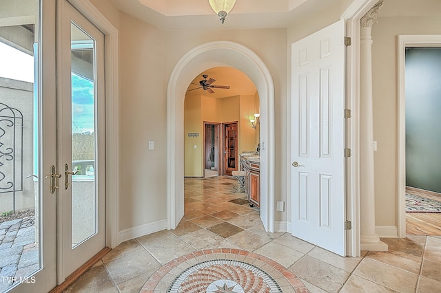 interior space with french doors