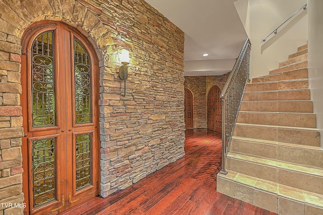 entryway featuring hardwood / wood-style flooring