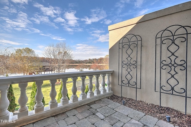 balcony with a water view