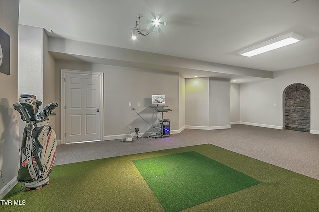 interior space featuring carpet flooring