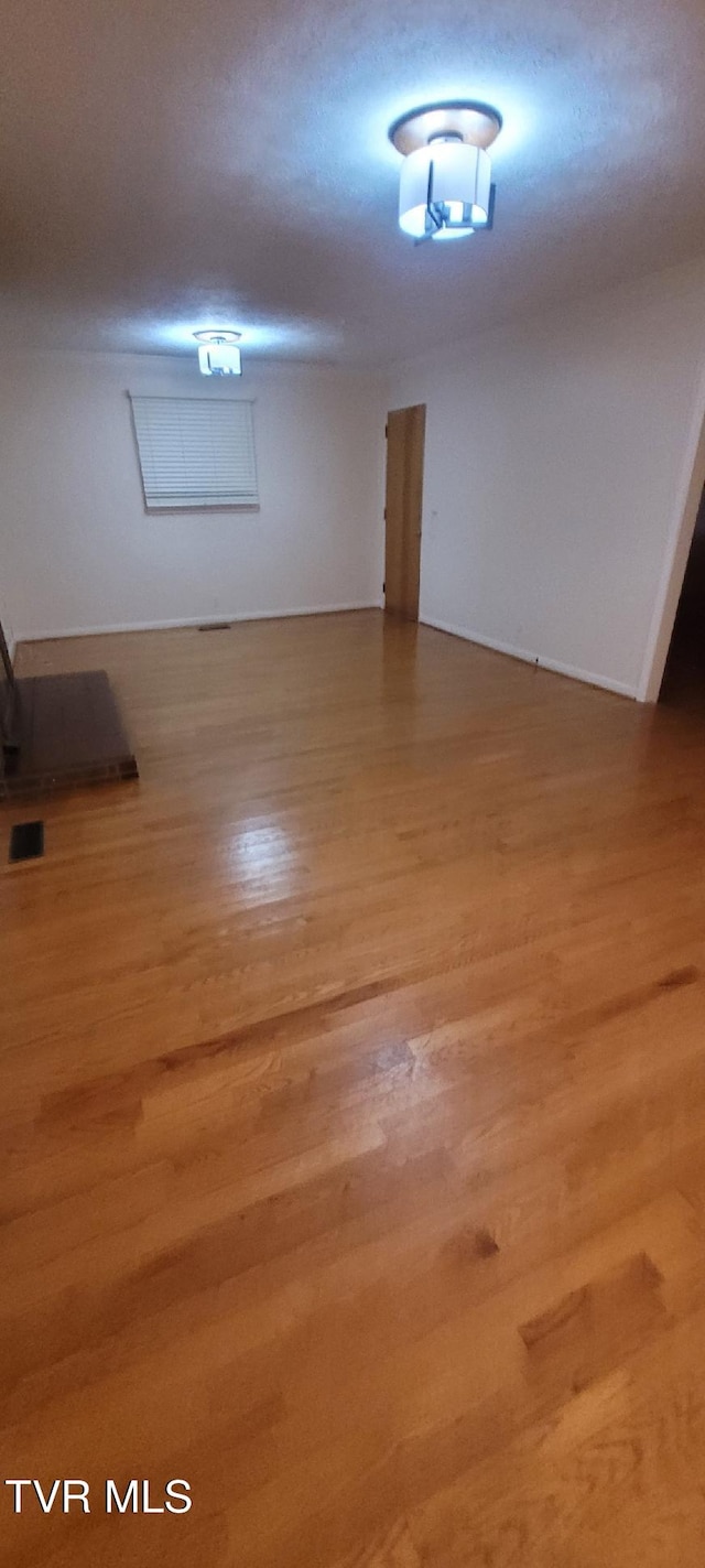 basement featuring hardwood / wood-style floors