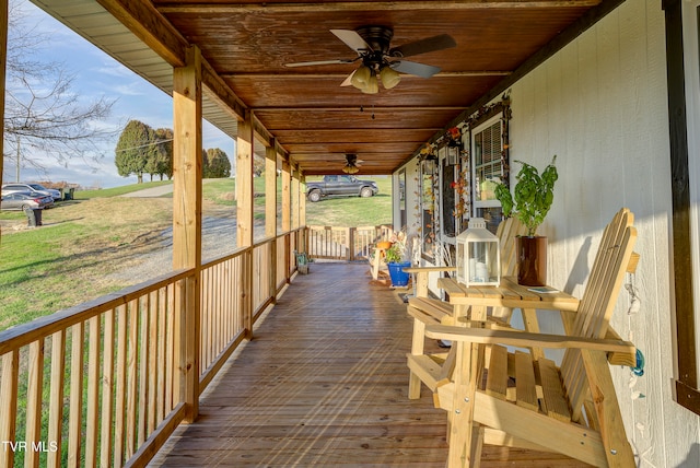 deck featuring covered porch