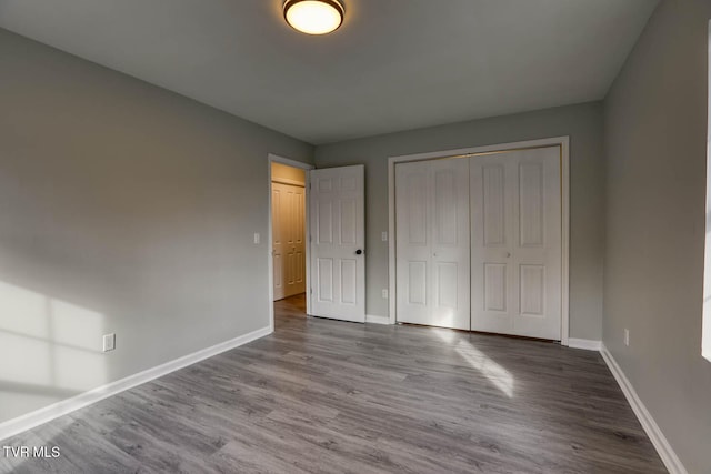 unfurnished bedroom featuring wood-type flooring